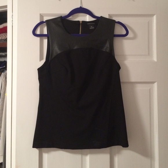 Black leather accent top