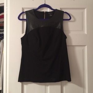 Black leather accent top