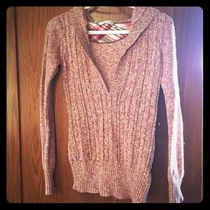 Matrices Hooded V-neck Sweater