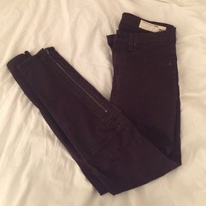 Rag & Bone Eggplant colored Denim with Zips