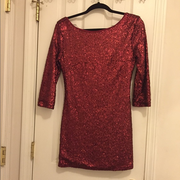 Burgundy Sequin Dress