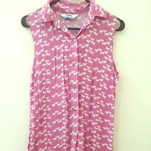 Pink and white horse top