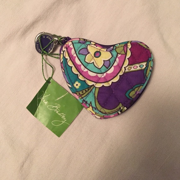 Vera Bradley heart shaped coin purse
