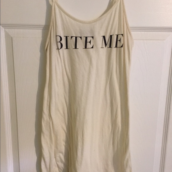 90's Slip Skinny under tank dress "BITE ME"
