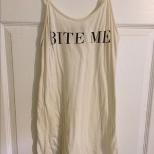 90's Slip Skinny under tank dress "BITE ME"
