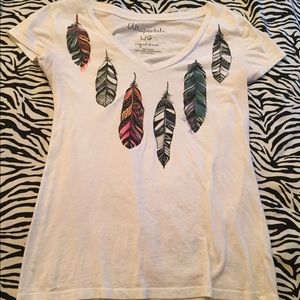 Feather short sleeve shirt