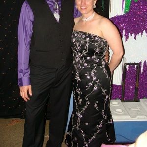 Black beaded Tiffany Ball gown