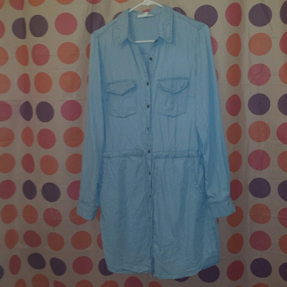 Longsleeve Button Down Denim Dress
