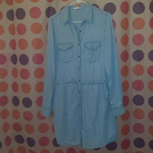 Longsleeve Button Down Denim Dress