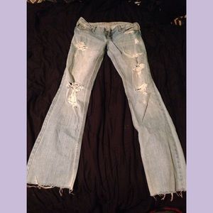 Hollister Boot Cut Light Wash Ripped Jeans