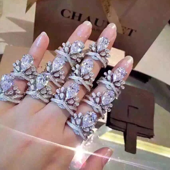 Fashion 925 silver diamond ring