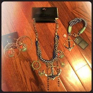 Nautical Anchor Jewelry Set
