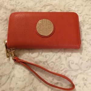 BRAND NEW orange wallet wristlet