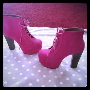 Pink ankle boots