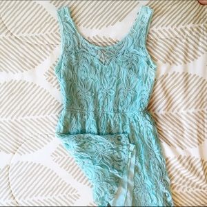 Teal lace dress