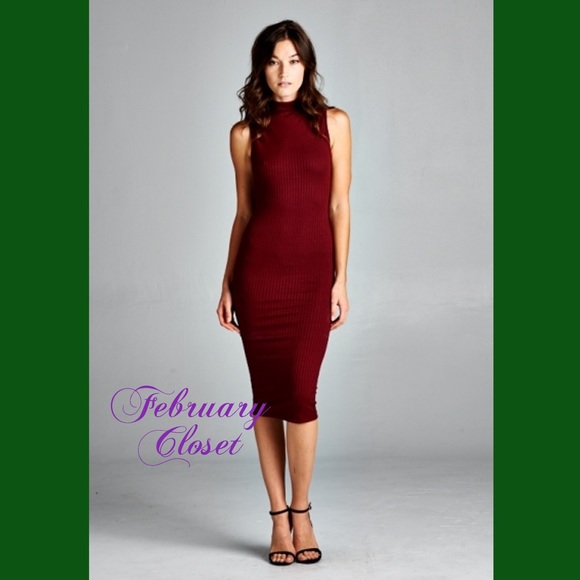 Burgundy Dress with Open Back - Picture 2 of 3