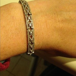 Sterling Silver Bracelet with Diamond Chips