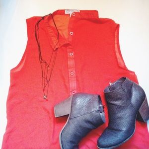 Cotton On sheer orange top