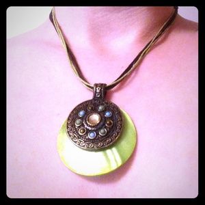 Lia Sophia Green seashell necklace