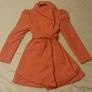 Double Breasted Coat Dress with Tie Belt