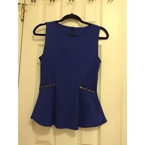 Royal blue peplum top