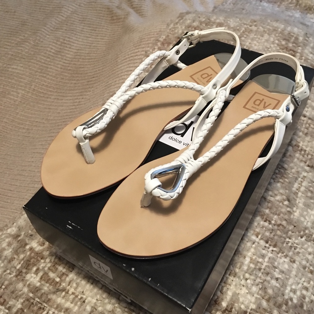 Dolce Vita white "Devah" thong sandals