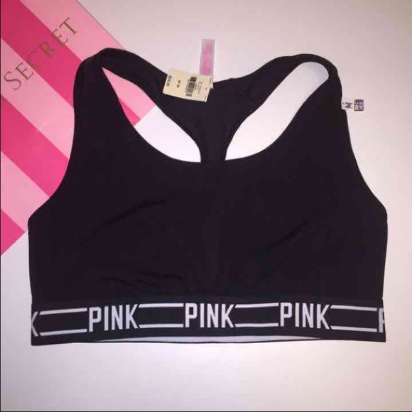PINK Victoria's Secret Other - NEW PINK VS LOGO SPORT BRA BLACK