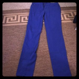 Bright blue jeggings