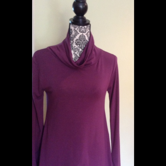 Plum color jersey long sleeve shirt