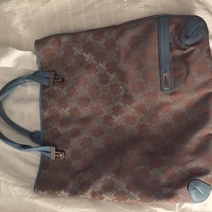 Authentic Tumi Slim Nylon and Leather Trim Tote!