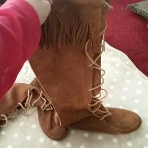 Knee high moc boots