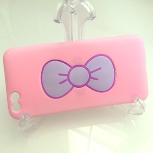 Purple Bow iPhone 6 Plus / 6s Plus Pink Case