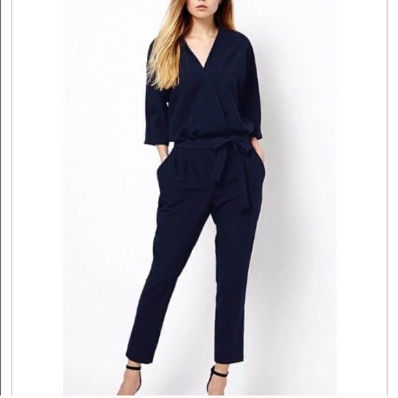 Royal Blue V-Neck Jumpsuit