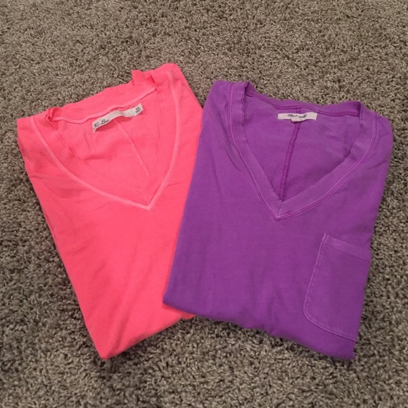 Two V-Neck Pocket T-Shirts