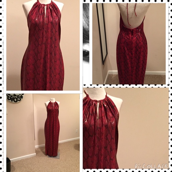 Jessica McClintock Dresses & Skirts - 👠RED SNAKE-SKIN LOOK DRESS