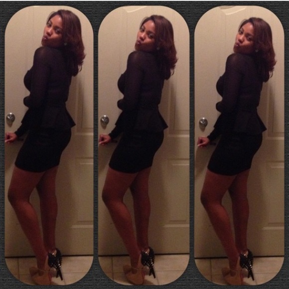bebe Dresses & Skirts - ❌❌SOLD❌❌ Bebe Peplum/Mesh dress
