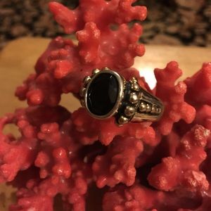 Vintage 925 deep natural sapphire ring