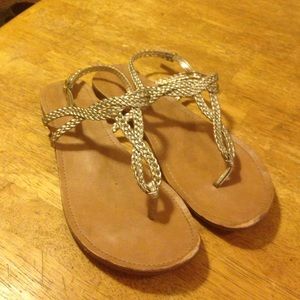 Gold Thong Sandals