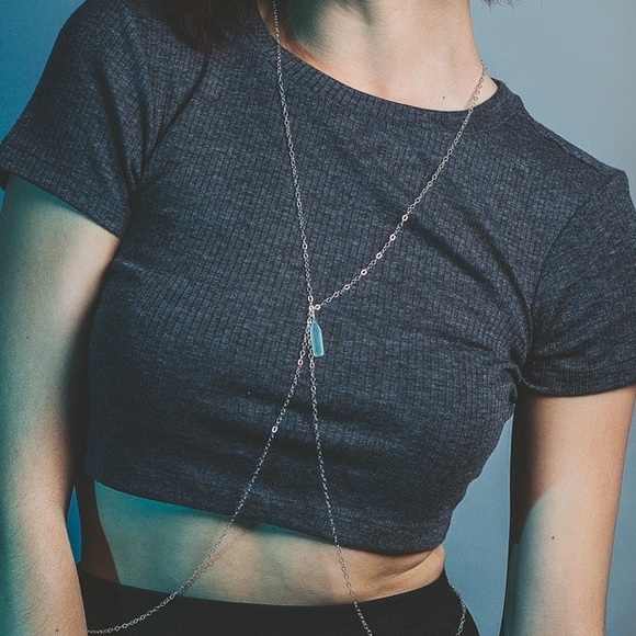 Gray Crop Top