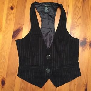 Rampage Pinstripe Crop Vest