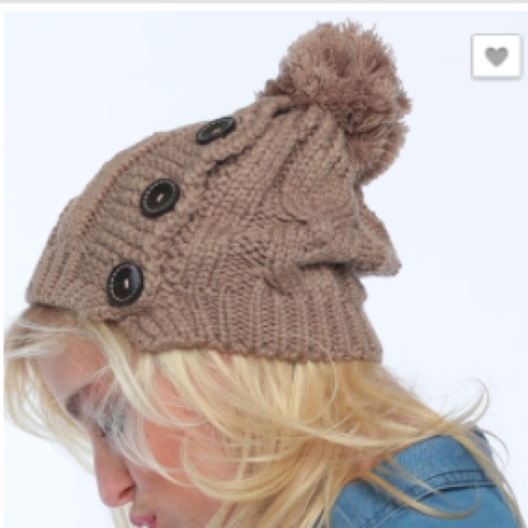 5/$20 shipped Taupe knit beanie with pompom - Picture 2 of 4