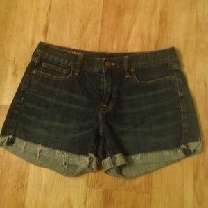 J. Crew hipslung blue jean shorts