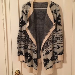 Aztec Print Drapey Cardigan