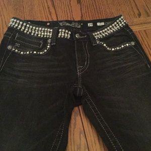MISS ME JEANS, Metal Studded Skinny Jeans, Size 29