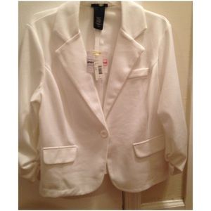 White ponte blazer