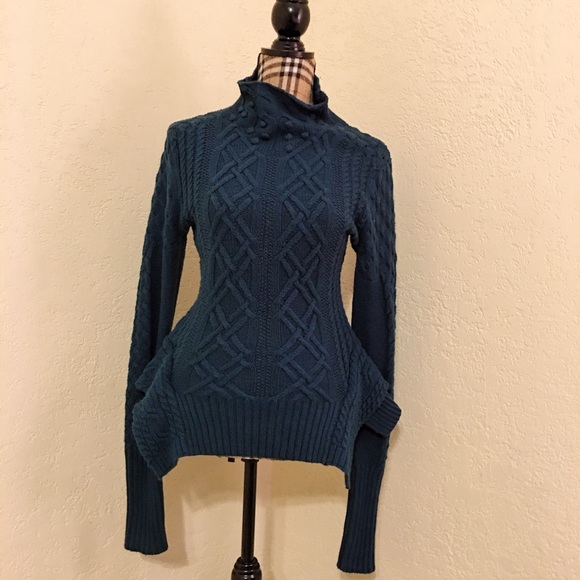 BCBG cable knit peplum sweater