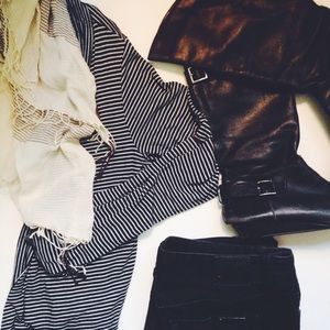 Cotton On black & gray striped sweater