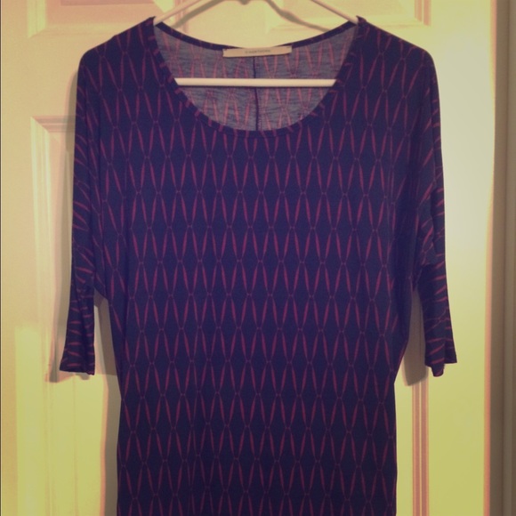 Hawthorne blue and purple cinch-side top