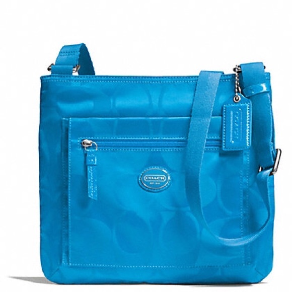 Coach Light Blue Nylon Getaway Crossbody Bag
