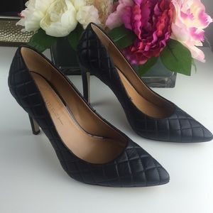 Black Quilted Leather heels